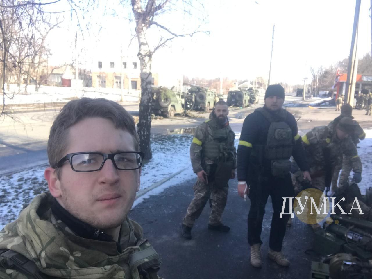 Бійці "Фрайкору" Богдан Войцеховський (спереду) і Георгія Тарасенко (у чорному) / Фото: Богдана Войцеховського