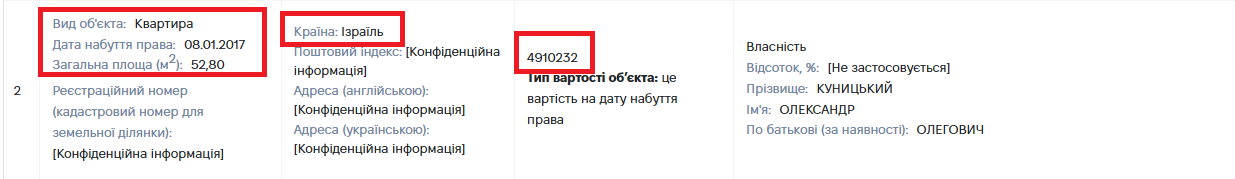 Скрин декларации Куницкого