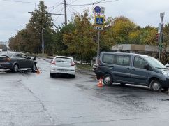 Тройное ДТП в Харькове: Кадры с места