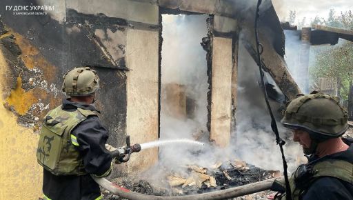У Богодухівському районі росіяни знищили вщент приватний будинок: Кадри з місця