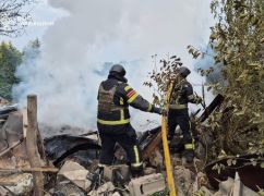 На Харьковщине после российского обстрела выгорел дотла жилой дом — ГСЧС