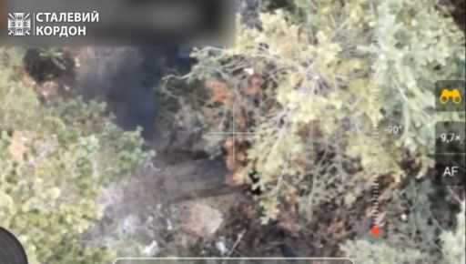 На Харьковщине пограничники с дрона разнесли блиндажи окупантов: Кадры с воздуха