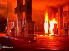 Рятувальники показали наслідки нічної атаки на АЗС у Харкові