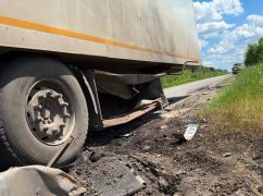 Російський БПЛА вдарив по вантажівці Салтівського м&rsquo;ясокомбінату на Харківщині: кадри з місця