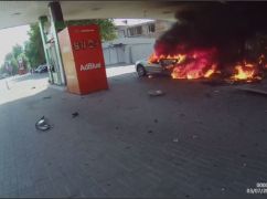 Мерія оприлюднила відео перших хвилин після удару по АЗС у Харкові