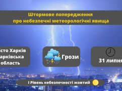 В Харькове рабочая неделя начнется с грозы и дождей