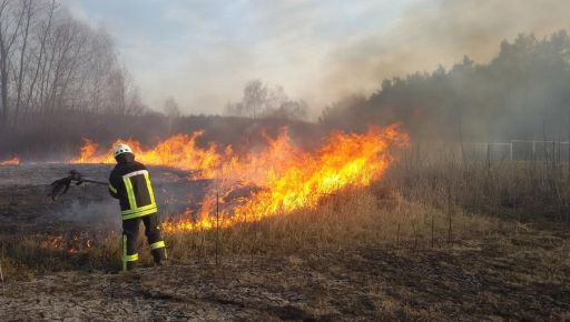 На Харьковщине из-за обстрела вспыхнула сухая трава