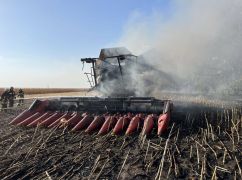 В Харьковской области комбайн взорвался на мини во время полевых работ