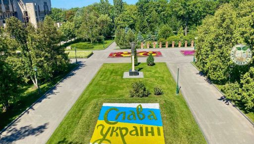 В центре Харькова ко Дню Конституции появилось патриотическое цветочное панно (Фото)