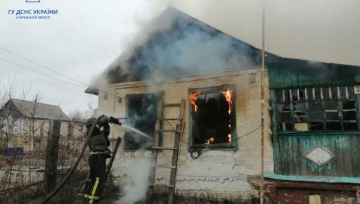 На Харківщині у власному будинку згорів чоловік: Кадри з місця