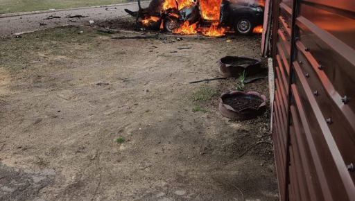 На Харьковщине российский дрон попал в легковушку: Машина полностью уничтожена