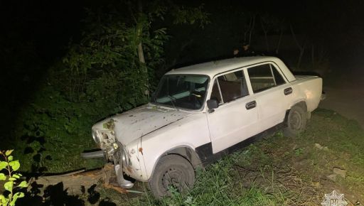 П'яний харків’янин без прав намагався втекти від патрульних, але розбив авто об дерево