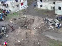 Прокуратура показала последствия обстрела Балаклеи с высоты птичьего полета