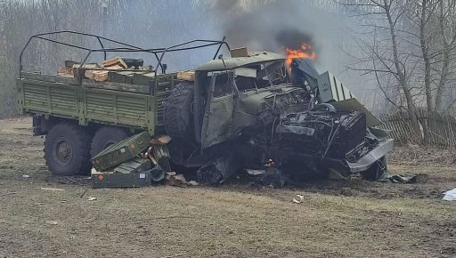 На Харківщині прикордонники знищили вантажівку, яка привезла будматеріали окупантам